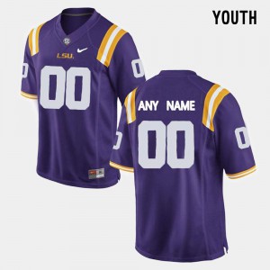Youth Custom Purple LSU Tigers #00 Throwback University Jerseys