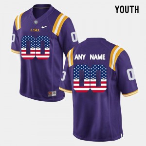 Youth Custom Purple LSU Tigers #00 Official Jerseys