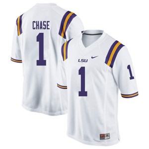Mens Ja'Marr Chase White Louisiana State Tigers #1 Player Jerseys
