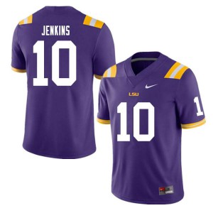 Men's Jaray Jenkins Purple LSU #10 Football Jerseys