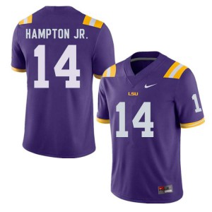 Men Maurice Hampton Jr. Purple LSU #14 Football Jerseys