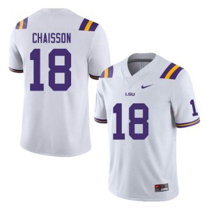 Men K'Lavon Chaisson White Louisiana State Tigers #18 Football Jersey