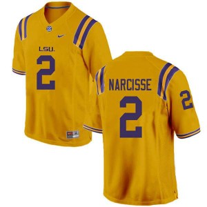 Men's Lowell Narcisse Gold Tigers #2 University Jersey
