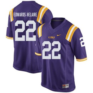 Men's Clyde Edwards-Helaire Purple LSU #22 University Jerseys