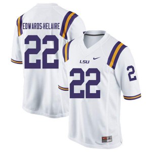 Mens Clyde Edwards-Helaire White Louisiana State Tigers #22 Player Jerseys