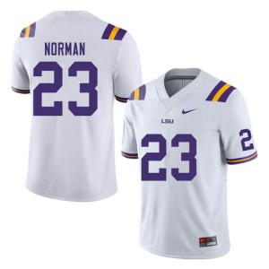 Men's Corren Norman White Louisiana State Tigers #23 Stitch Jerseys