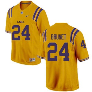 Men's Colby Brunet Gold Louisiana State Tigers #24 Alumni Jersey