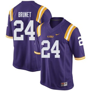 Men's Colby Brunet Purple Louisiana State Tigers #24 Football Jerseys
