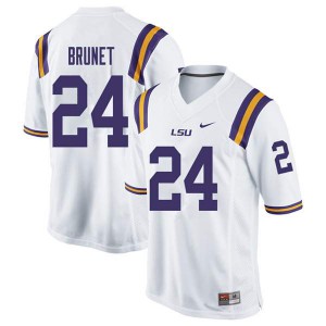 Men's Colby Brunet White Tigers #24 Embroidery Jerseys