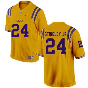 Men's Derek Stingley Jr. Gold LSU #24 Stitch Jerseys