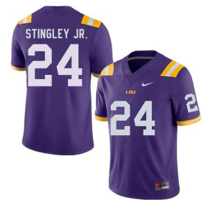 Men Derek Stingley Jr. Purple LSU #24 University Jersey