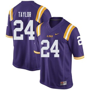 Men's Tyler Taylor Purple Tigers #24 Embroidery Jersey