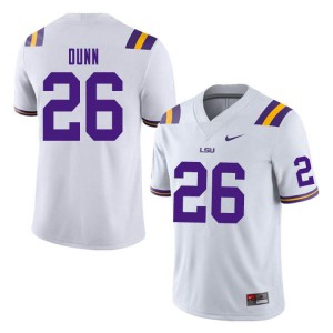 Mens Keenen Dunn White Tigers #26 Embroidery Jersey