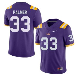 Men's Trey Palmer Purple LSU #33 Player Jerseys