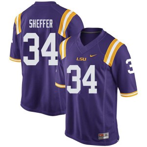 Mens Zach Sheffer Purple Tigers #34 Stitched Jersey