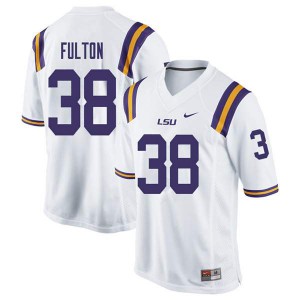 Men Keith Fulton White Louisiana State Tigers #38 Stitch Jersey