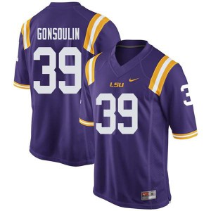 Men's Jack Gonsoulin Purple LSU #39 Stitched Jersey