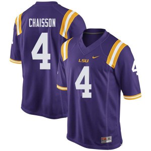 Men K'Lavon Chaisson Purple Tigers #4 Stitched Jerseys