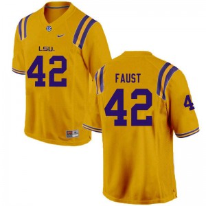 Mens Hunter Faust Gold LSU Tigers #42 Player Jersey