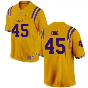 Men Stephen King Gold Louisiana State Tigers #45 Official Jersey