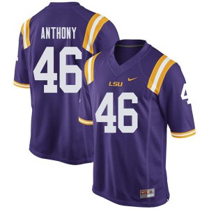 Men Andre Anthony Purple LSU #46 Embroidery Jersey