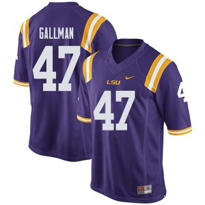 Men's Trey Gallman Purple LSU Tigers #47 Official Jerseys