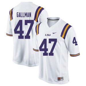 Men's Trey Gallman White LSU Tigers #47 Stitched Jersey