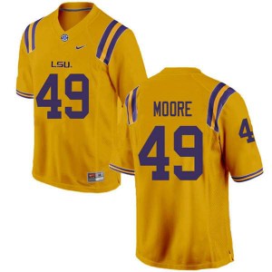 Men Travez Moore Gold LSU #49 Player Jersey