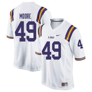 Mens Travez Moore White Louisiana State Tigers #49 Alumni Jerseys