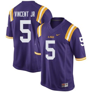 Men Kary Vincent Jr. Purple Louisiana State Tigers #5 Stitched Jersey