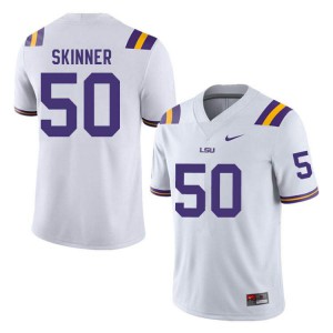 Men's Quentin Skinner White LSU #50 Stitch Jersey