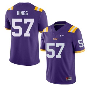 Mens Chasen Hines Purple Tigers #57 Football Jersey