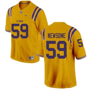 Men Seth Newsome Gold LSU #59 College Jerseys
