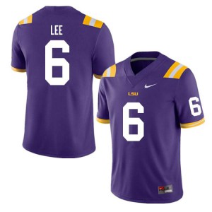 Men's Devonta Lee Purple LSU #6 Player Jersey