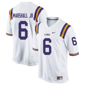 Men's Terrace Marshall Jr. White Louisiana State Tigers #6 Official Jerseys