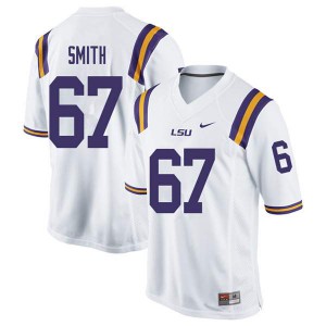 Mens Cole Smith White Louisiana State Tigers #67 Football Jersey