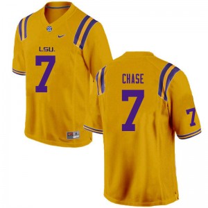 Men's Ja'Marr Chase Gold Tigers #7 College Jersey
