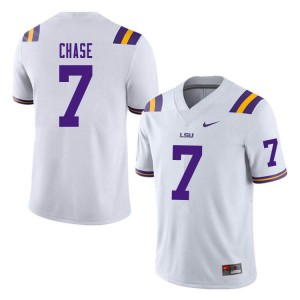 Mens Ja'Marr Chase White Tigers #7 Embroidery Jerseys