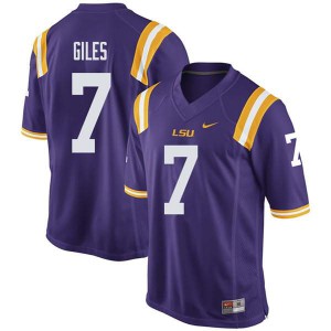 Men's Jonathan Giles Purple LSU Tigers #7 Stitched Jerseys