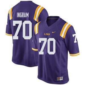 Men Ed Ingram Purple LSU #70 Football Jersey