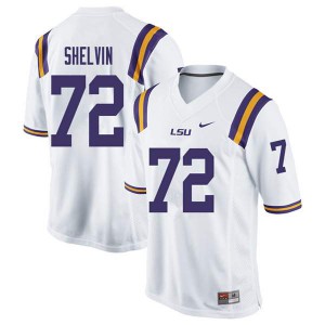 Men Tyler Shelvin White LSU Tigers #72 Stitched Jerseys