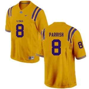 Men Peter Parrish Gold LSU #8 Stitch Jerseys