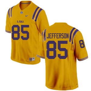 Men Justin Jefferson Gold LSU #85 Official Jersey