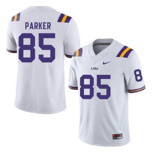 Men Ray Parker White LSU #85 Stitch Jersey