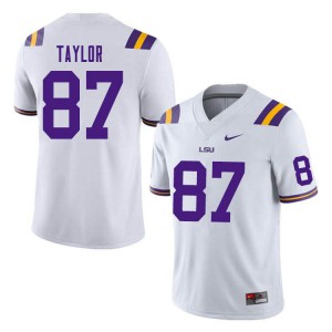 Men Kole Taylor White Tigers #87 Stitch Jerseys