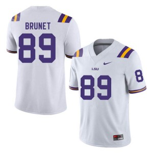 Men's Colby Brunet White LSU #89 Player Jersey
