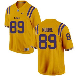 Men Derian Moore Gold LSU #89 Official Jersey