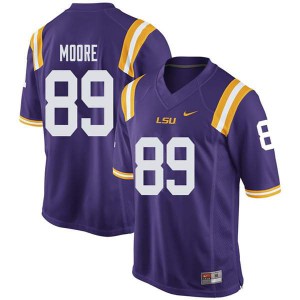 Mens Derian Moore Purple Tigers #89 Stitched Jersey