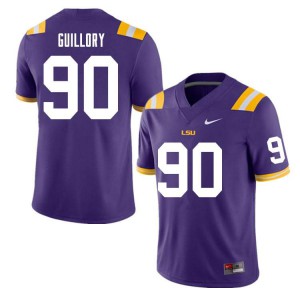 Mens Jacobian Guillory Purple LSU Tigers #90 Player Jersey