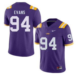 Men's Joseph Evans Purple LSU #94 Stitched Jerseys